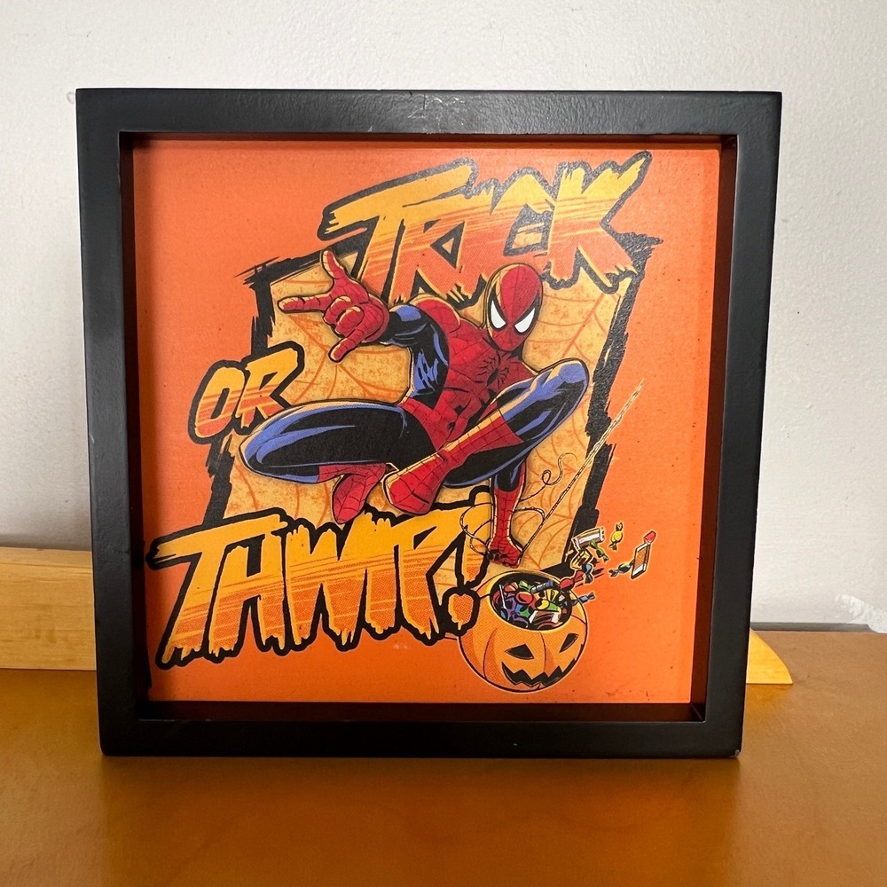 Marvel Spider-Man Trick or Thwip Halloween Shadow Box Wall Decor